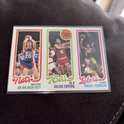 1980-81 Topps - Magic Johnson, Julius Erving, Jan Van Breda Kolff #139-174-162 