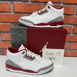 Nike Air Jordan 3 Retro ‘Cardinal’ Size 13