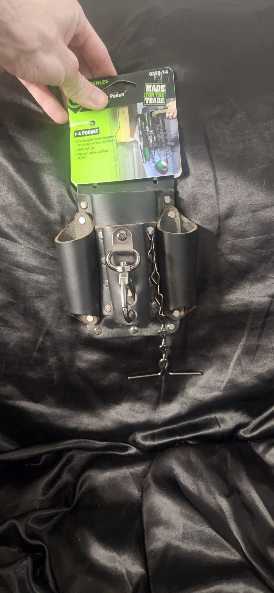4 pocket leather pouch.