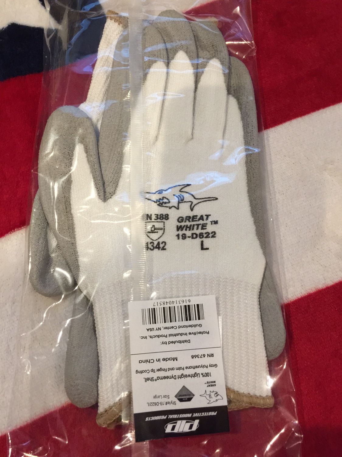 Great White 19-D622 PIP Work Gloves Size Large