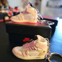 Nike Off White Jordan's pink keychains with box