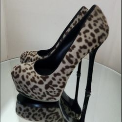 Yves Saint Laurent Shoes Leopard Print