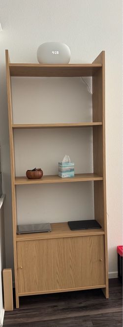 Light Wood Bookshelf with Cabinet ikea