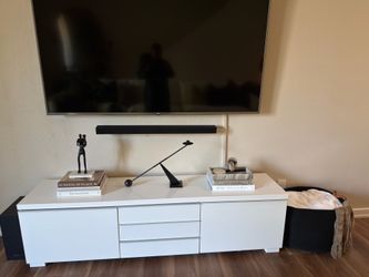 Modern White TV Console - 70" Wide