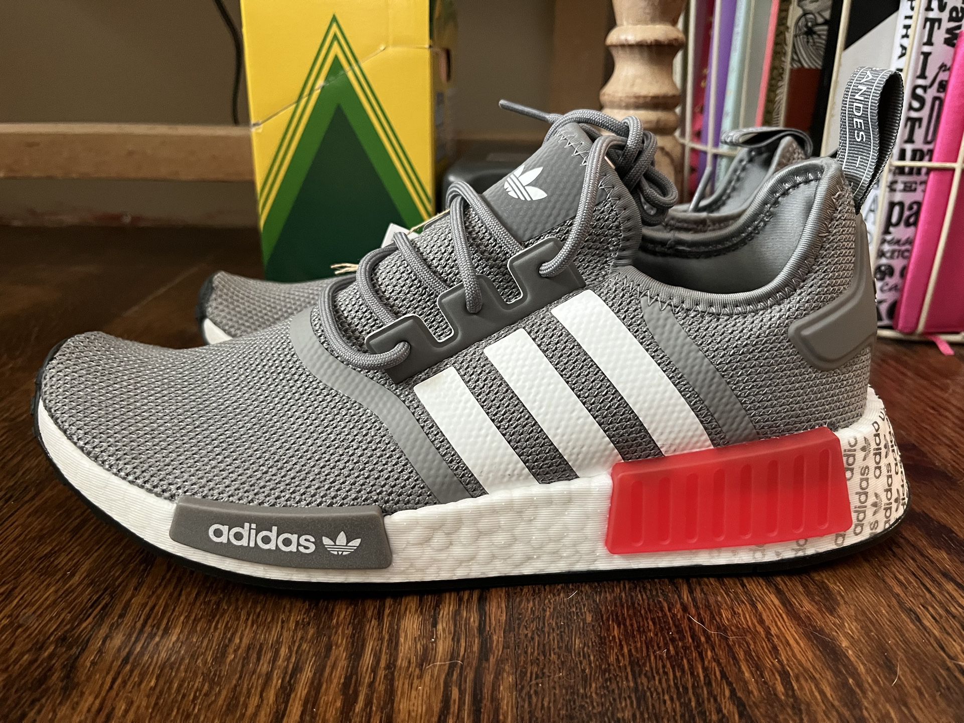 NEW Adidas NMD R1 Shoes Grey/White/Red GY4874 Size - for Sale in Afton, -