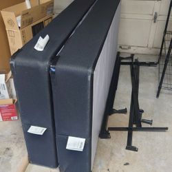 Twin Box Springs (2) and King Mattress Frame