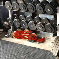 Dumbbells- Commercial Iron Set w/ Rack