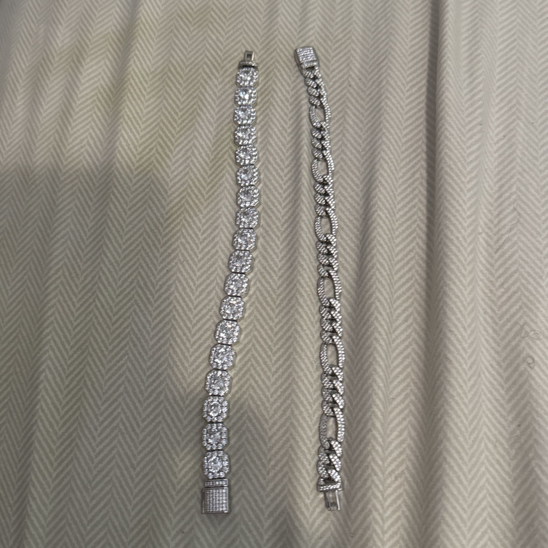 Two Diamond Zirconia Bracelets 