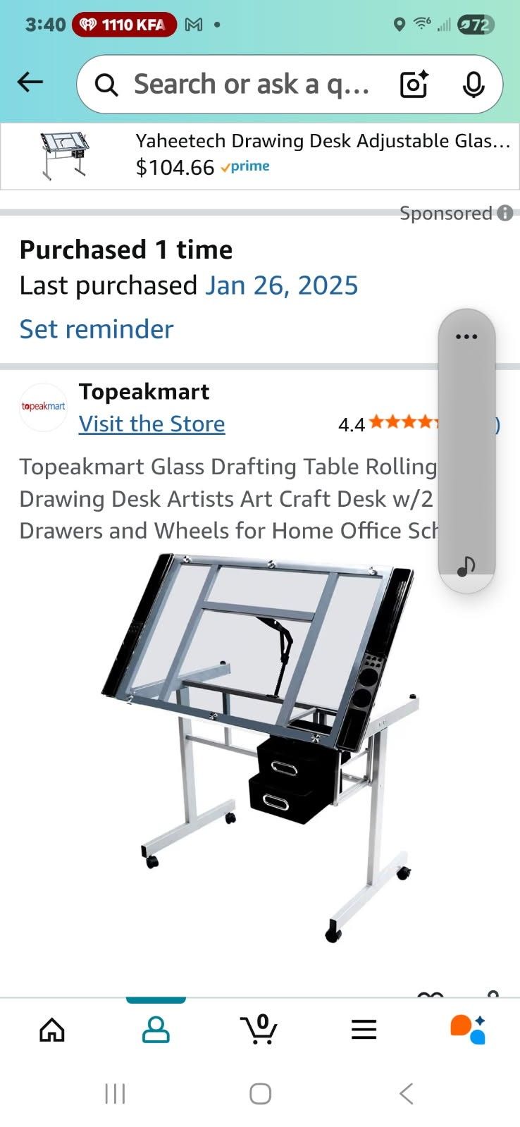 Glass Top Drafting Table 