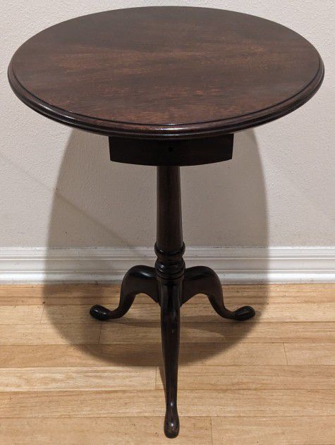 Round Top Side Table with Candle Drawer