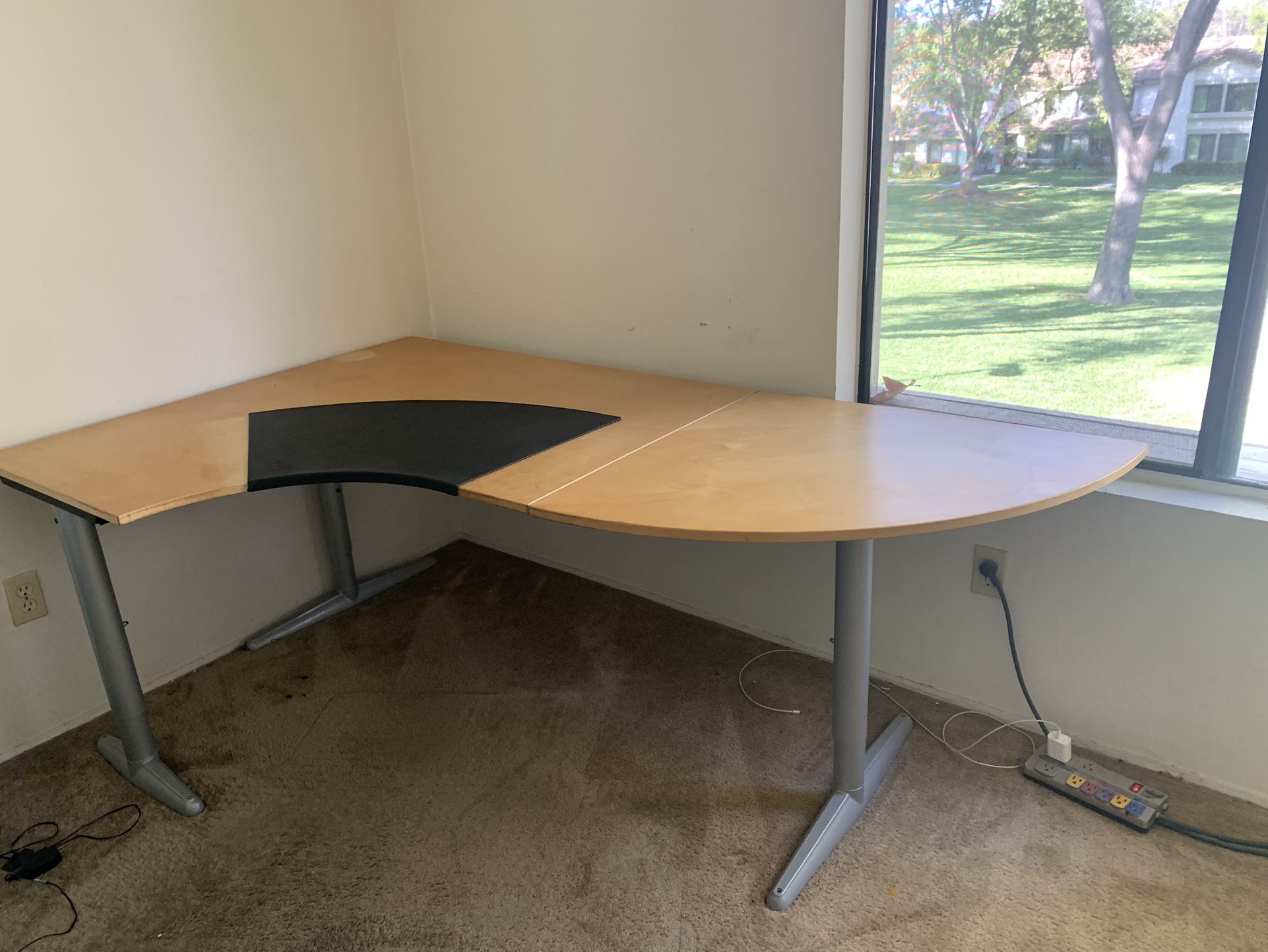 Large corner desk from Ikea, great for computer work or other activities