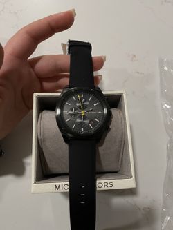 Michael Kors Bryson black-tone silicone watch