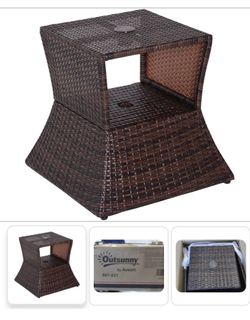 Outdoor Table And Ottomans