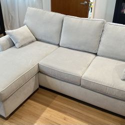 MACY’S Lidia 82" Fabric 2-piece Reversible Chaise Sectional Sofa with Storage Ottoman