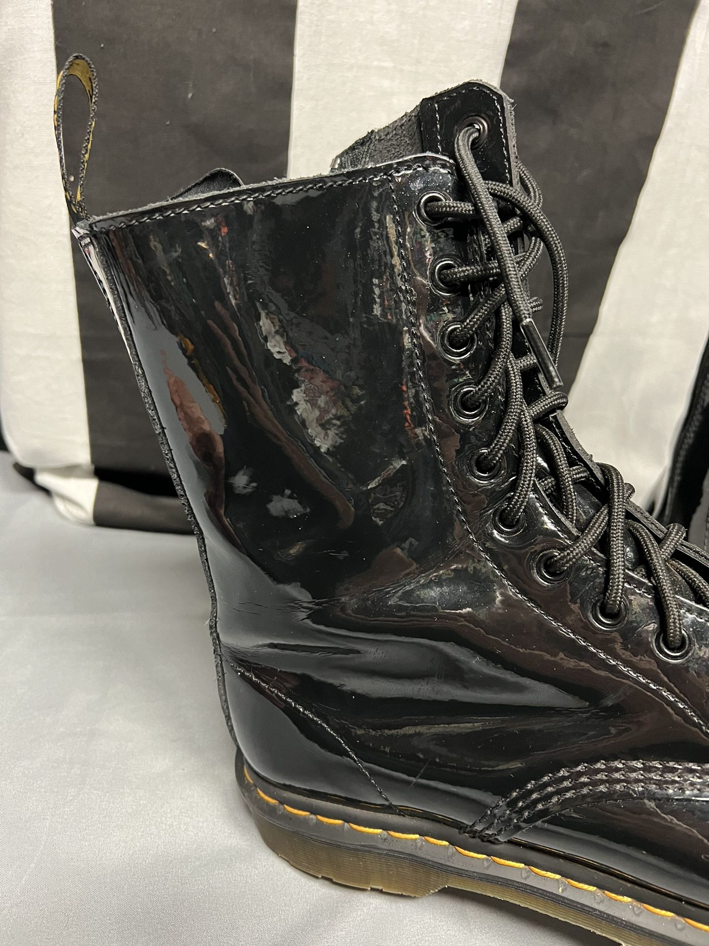 Dr. Martens Hi Top Zip Up Punk Military Boots Size 10