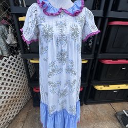 Vintage Mamo Howell Muumuu Hawaiian Print Dress Women's 8