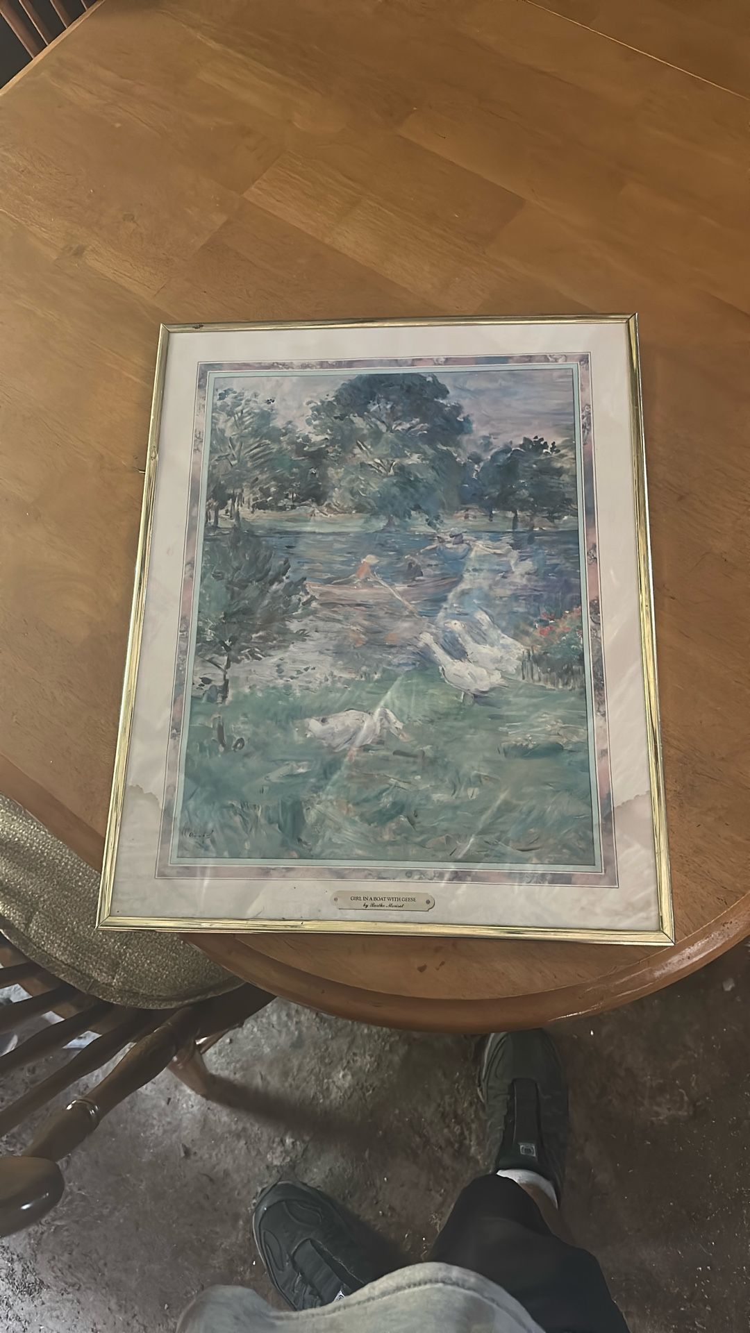 Girl In A Boat With Geese Picture Frame