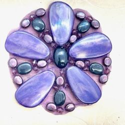 Vintage Purple Cabochon Applique 
