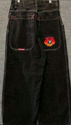 Vintage 90’s JNCO Jeans Pants  Eight Ball Bull Dog Embroidered