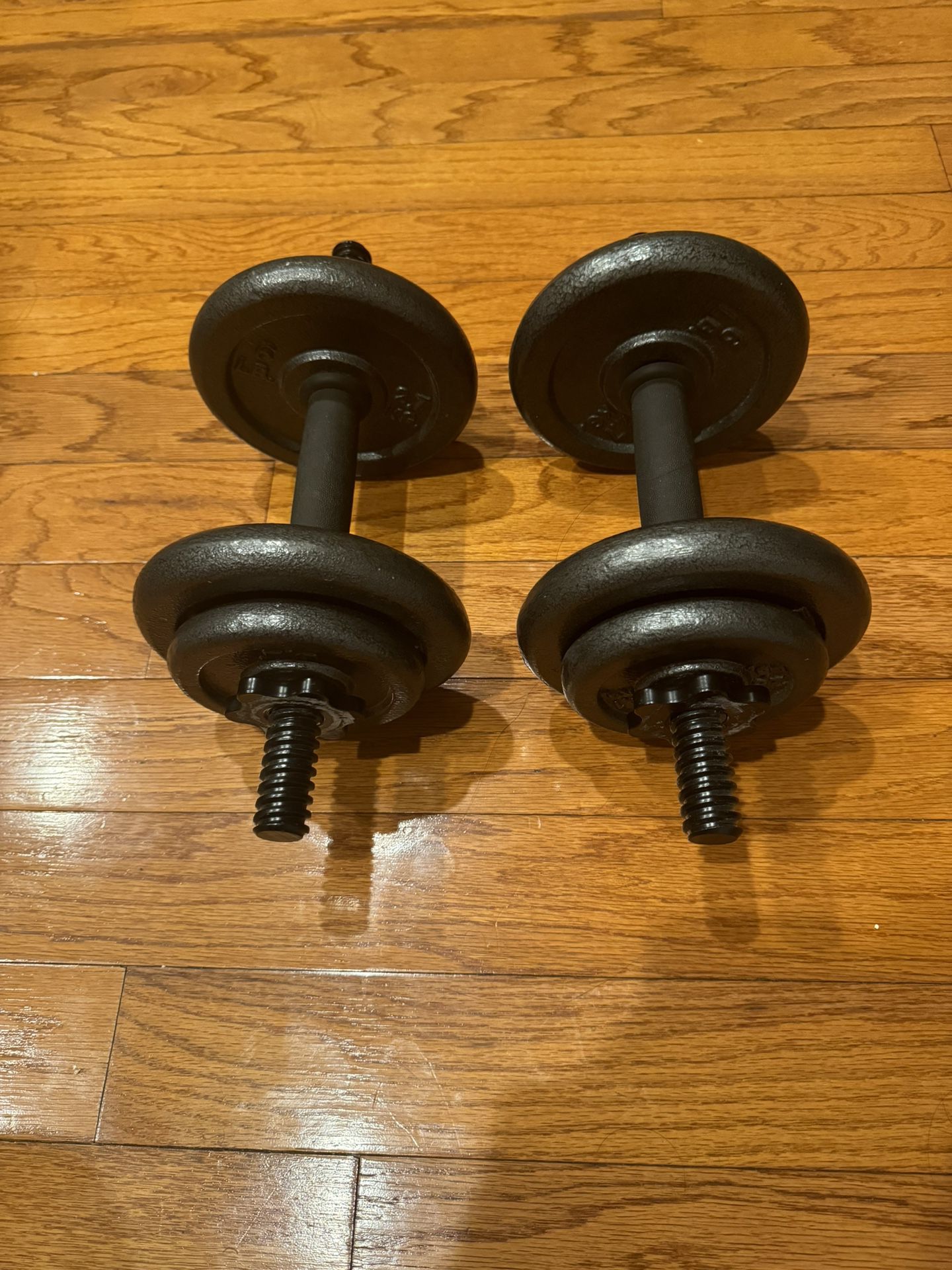 Adjustable Weight Plated Dumbells (4x 6lbs, 4x 2.5lbs)