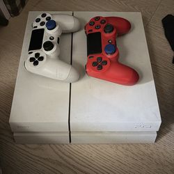 White PS4 w/ Two Controllers