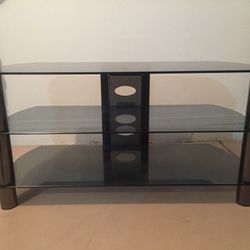 75” TV Glass Stand With 2 Shelves ( Excellent Condition )