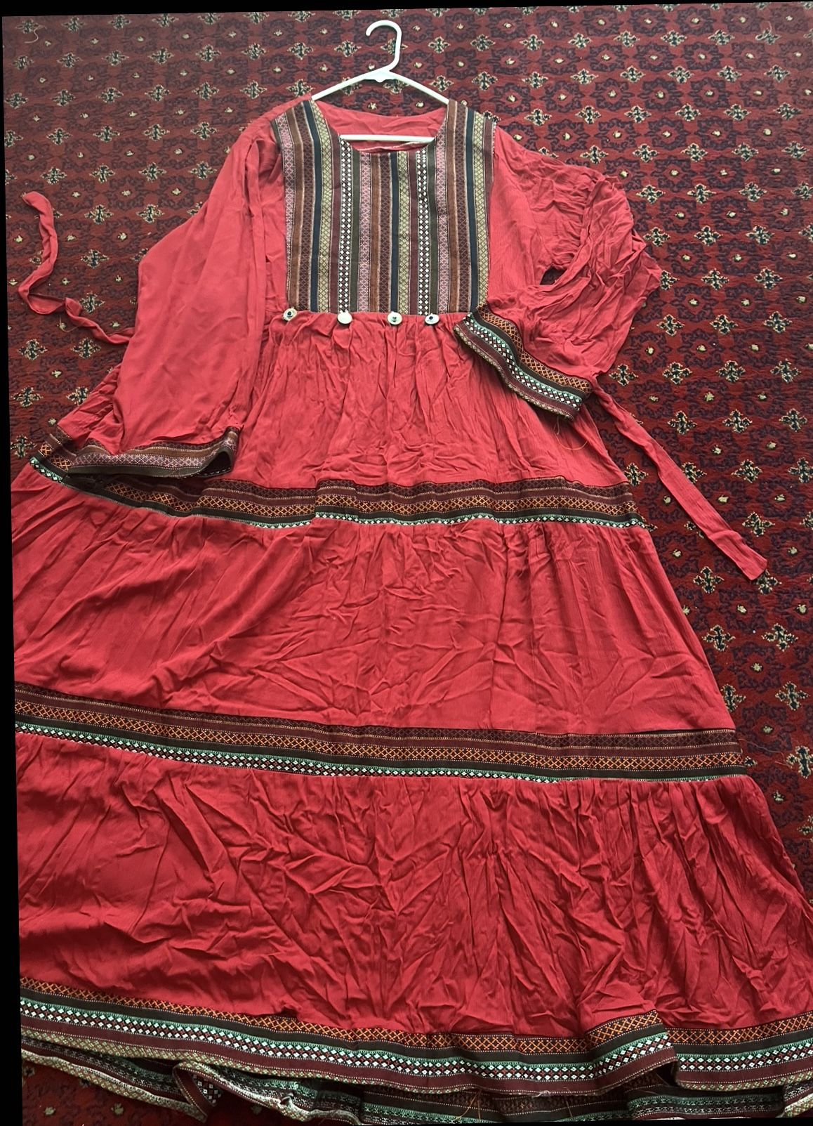 Red Afghan Party Dress