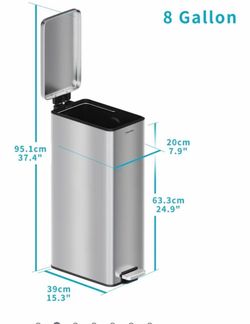 Brand new SolaceCove 8 Gallon Stainless Steel Trash Can