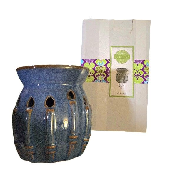Scentsy Plug in Wax Warmer Blue Menorah
