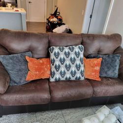 Sofa With Queen Sleeper, Recliner And TV Table