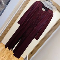 Floor Length, Red Leather Jacket