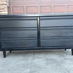 Black Solid Wood 6-drawer dresser
