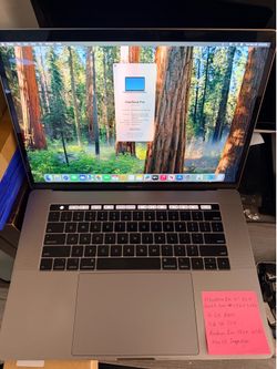 MacBook Pro 2018 15” Touch Bar Retina Intel Quad-Core i7@ 2.6 GHz,16gb Ram, 512GB SSD, Radeon Pro 560X 4GB Graphics, macOS Sequoia.