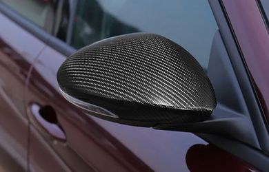 BRAND NEW Real Carbon Fiber Mirror Cover Cap For 2017-2023 Alfa Romeo Giulia Quadrifoglio Thumbnail