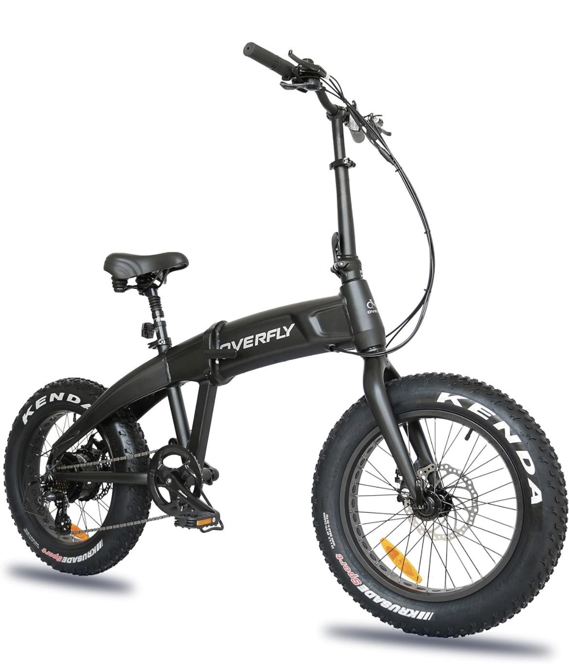 Overfly Hummer 20"x4"Fat Tire Electric Folding Bike for Commuter with 500W Bafang Motor, 48V/10.4A Battery, 7 Speed, and 6 PAS