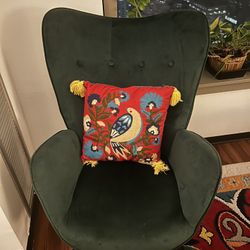 Green Velvet Rocking Chair 