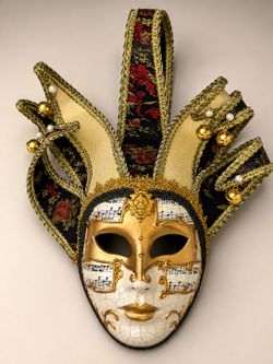 Venetian Style Decorative Wall Mask – Gold & Black