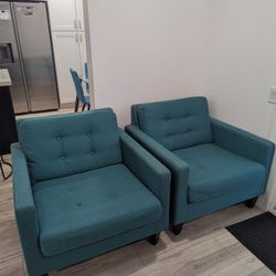 Oversized Teal Accent Chairs