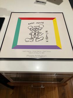 Framed Andy Mouse Print Keith Haring