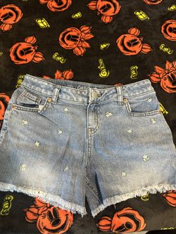 Girl Jean Shorts With Flowers