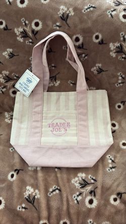 Pink stripped Trader Joe’s bag