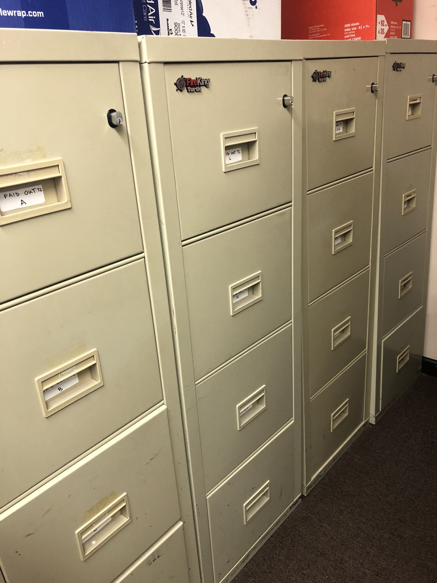 Fire king file cabinets with keys