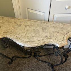 Console Table Metal Imitation Marble
