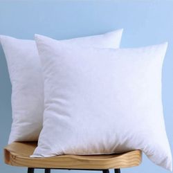 Set of 2, Cotton Fabric Two Pillow Inserts, Feather and Down Throw Pillow Inserts, Decorative Pillows Inserts, Have Many Different Sizes, Please Choos