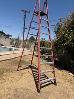 Werner 10-foot platform ladder, 300 lb capacity, in good condition – $225