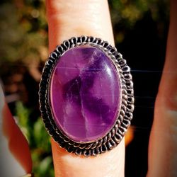 💜Beautiful Amethyst, Sterling Silver Ring💜! Size 7