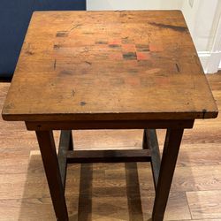 Antique Checkerboard Table 