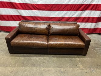 Free Delivery - Restoration Hardware 7 Ft Leather Maxwell Sofa Couch