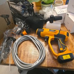 Ecarke Portable Car Cleaning Tool Compatible with Dewalt 20V Battery, 6-in-1 Nozzle & Foam Cannon, 3-Speed Adjustment, 5m Hose, Brushless Motor for Ca