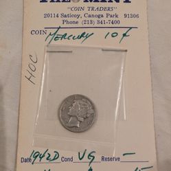 1942d Mercury Dime Silver